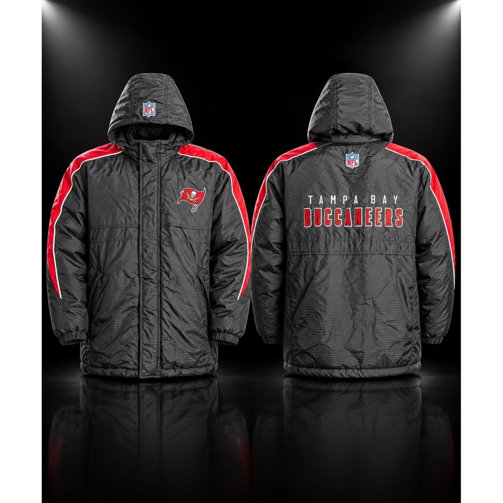Puma NFL Tampa Bay Buccaneers Jacket Kids L 14-16 Black Red Zip Up Hoodie